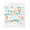 Dog Bone & Paw Print Throw Blanket — Cozy Pet-Themed Sofa Blanket