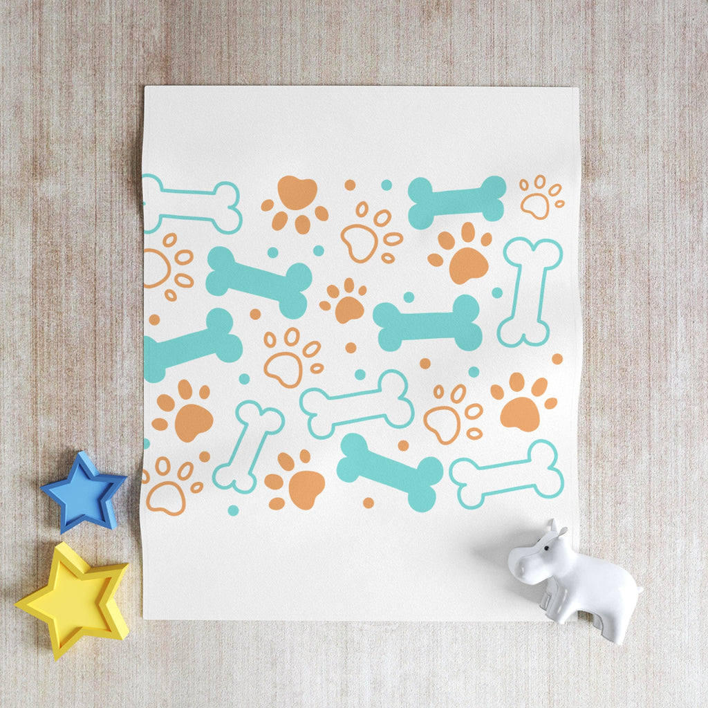 Dog Bone & Paw Print Throw Blanket — Cozy Pet-Themed Sofa Blanket